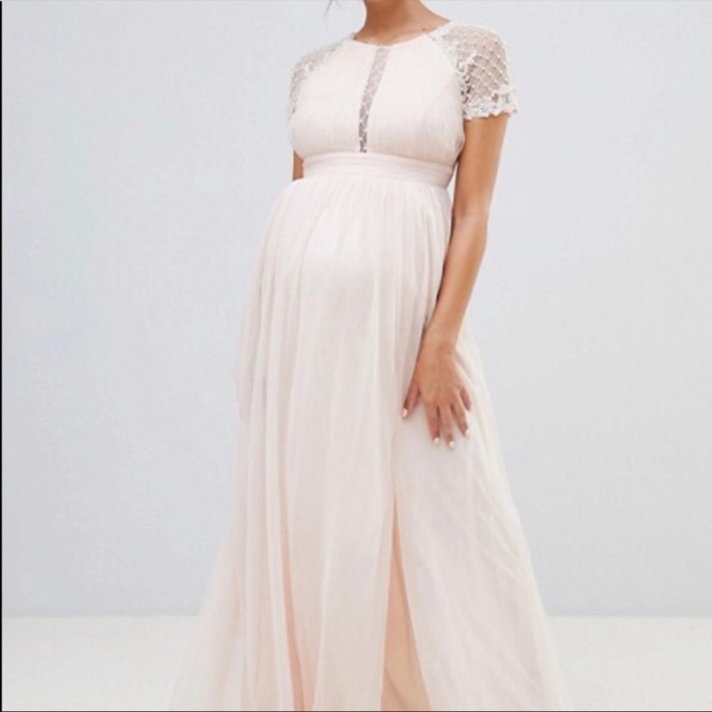 ASOS maternity dress, size 4. Light pink, tulle